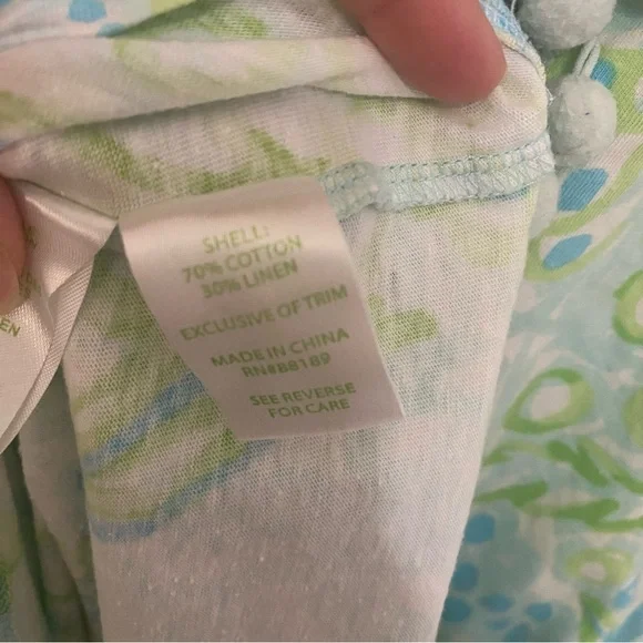 Lilly Pulitzer Harper Mini Dress Green Blue Floral Print Small - Picture 5 of 6